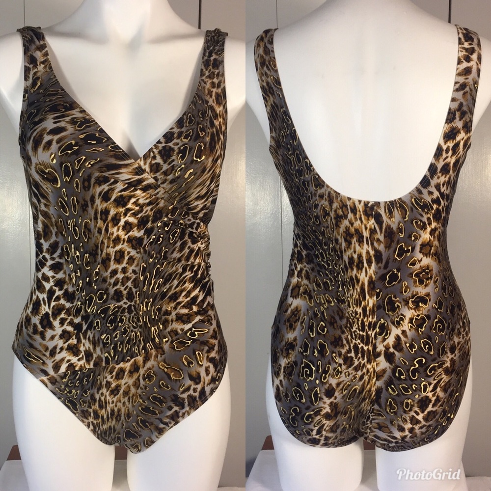 Carabella Leopard Print 1 Piece Swimsuit S…